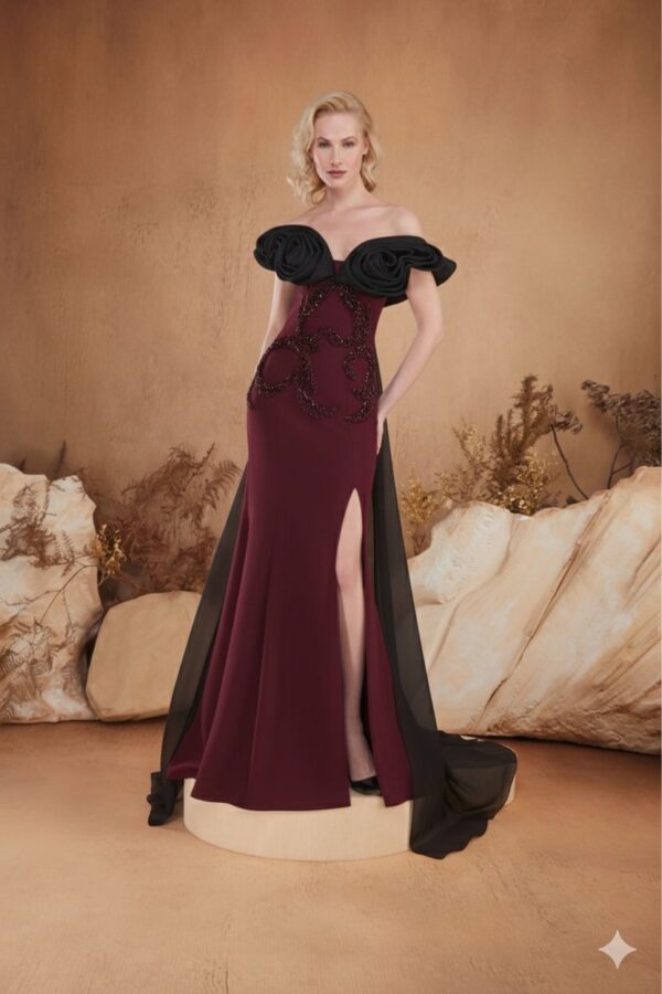 Rochie lungă de seară cu cupe push-up, corset și fermoar ascuns la spate, stil de seară, pentru evenimente – Cod 3128