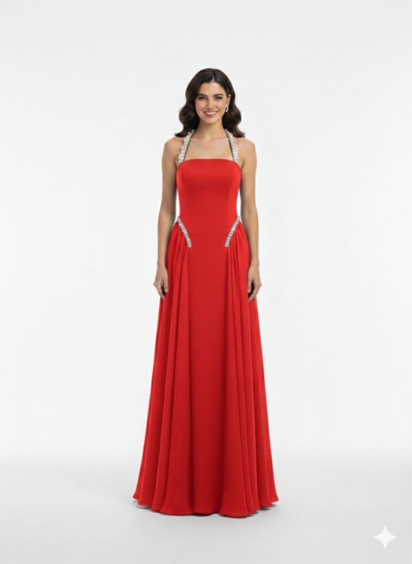 Rochie lungă elegantă cu cupe push-up, corset și fermoar ascuns lateral, stil elegant, pentru evenimente – Cod 3168