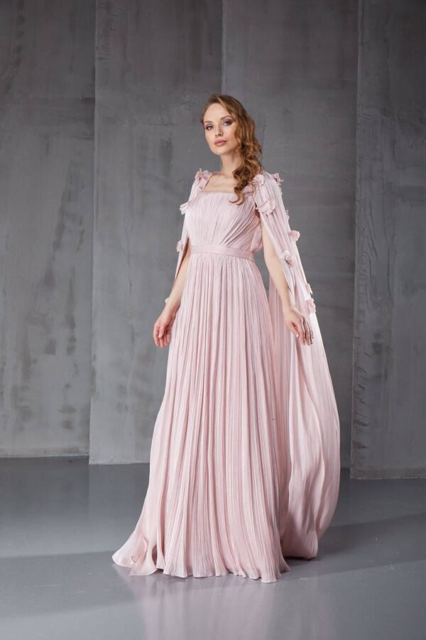 Rochie lungă elegantă cu cupe push-up, corset și fermoar ascuns la spate, linie plus size, pentru evenimente – Cod 3205