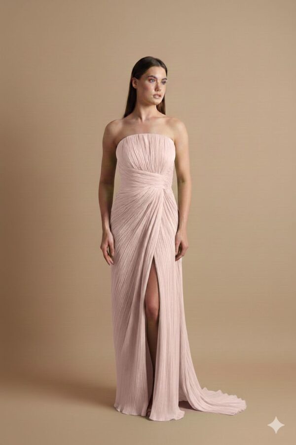 Rochie lungă de seară cu cupe push-up, corset și fermoar ascuns la spate, stil de seară, pentru evenimente – Cod 3135