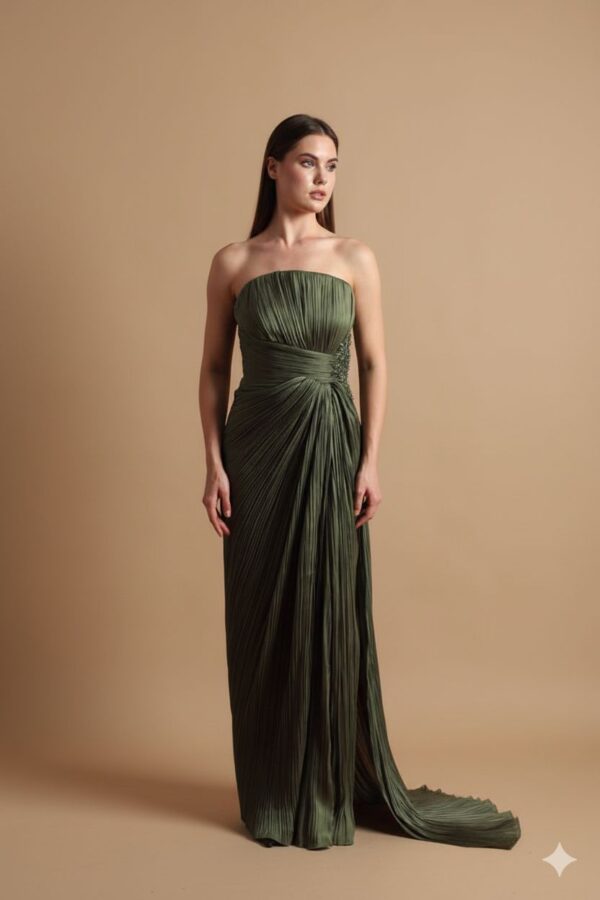 Rochie lungă de seară cu cupe push-up, corset și fermoar ascuns la spate, stil de seară, pentru evenimente – Cod 3135