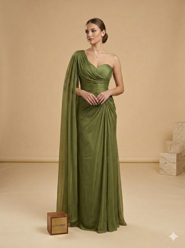 Rochie lungă elegantă cu cupe push-up, corset și fermoar ascuns la spate, stil elegant, pentru evenimente – Cod 3193