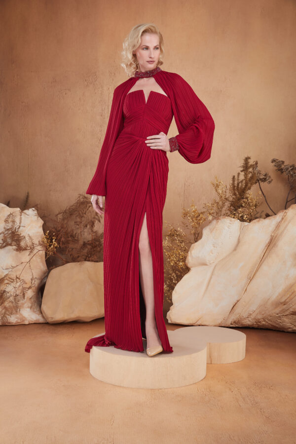 Rochie lungă de seară cu cupe push-up, corset și fermoar ascuns la spate, stil de seară, pentru evenimente – Cod 3133