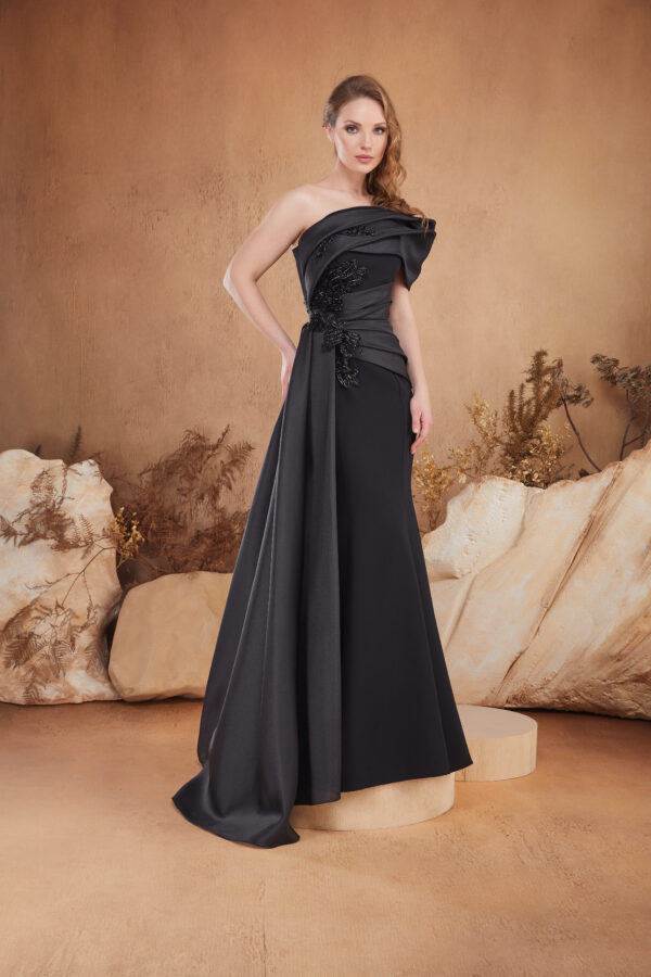 Rochie lungă de seară cu cupe push-up, corset și fermoar ascuns la spate, stil de seară, pentru evenimente – Cod 3140