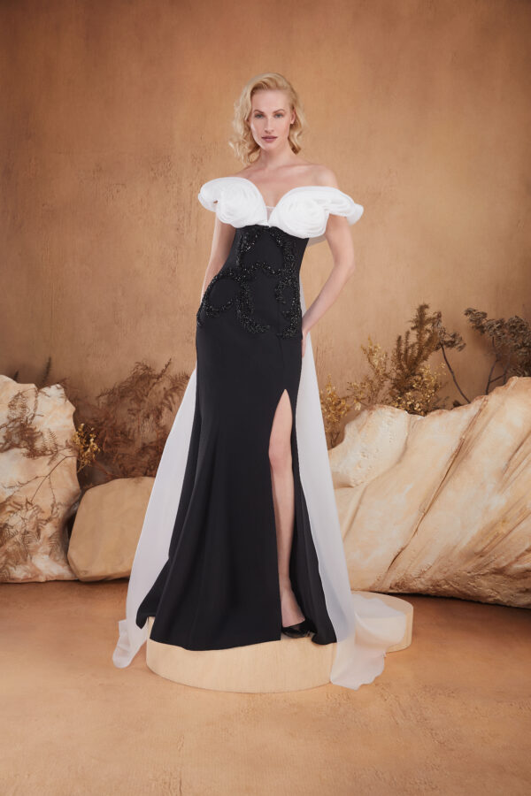 Rochie lungă de seară cu cupe push-up, corset și fermoar ascuns la spate, stil de seară, pentru evenimente – Cod 3182