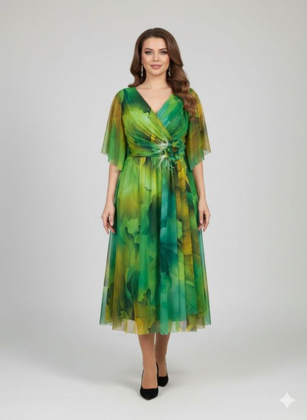Rochie scurtă elegantă cu cupe push-up, corset și fermoar ascuns la spate, linie plus size, pentru evenimente – Cod 2873