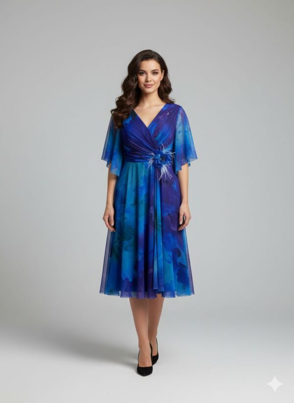 Rochie scurtă elegantă cu cupe push-up, corset și fermoar ascuns la spate, linie plus size, pentru evenimente – Cod 2873