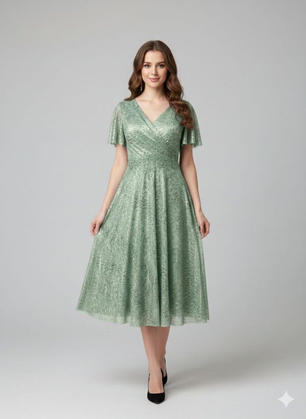 Rochie scurtă elegantă cu cupe push-up, corset și fermoar ascuns la spate, linie plus size, pentru evenimente – Cod 2872