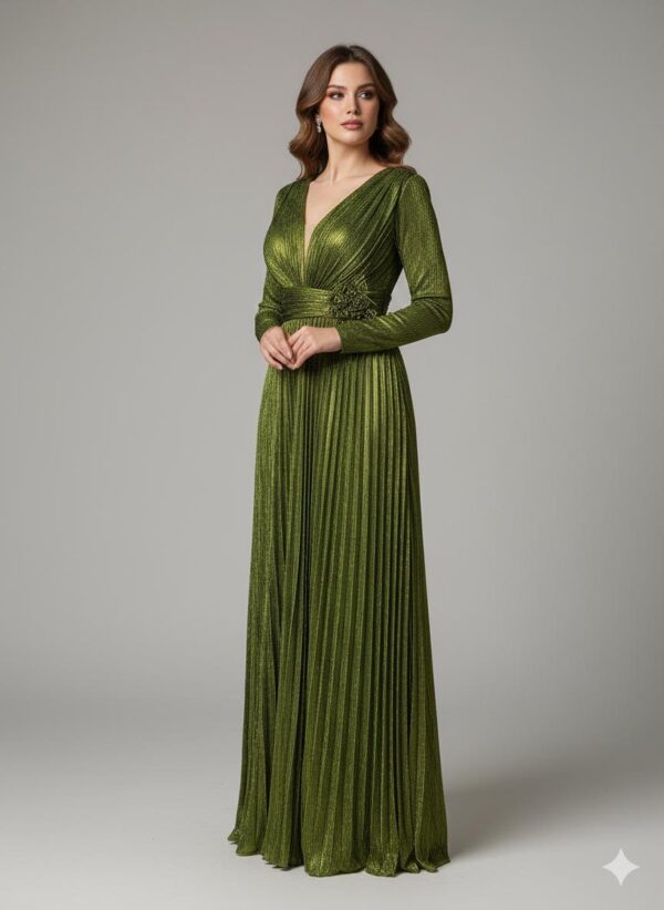 Rochie lungă elegantă cu cupe push-up, corset și fermoar ascuns la spate, linie plus size, pentru evenimente – Cod 2905