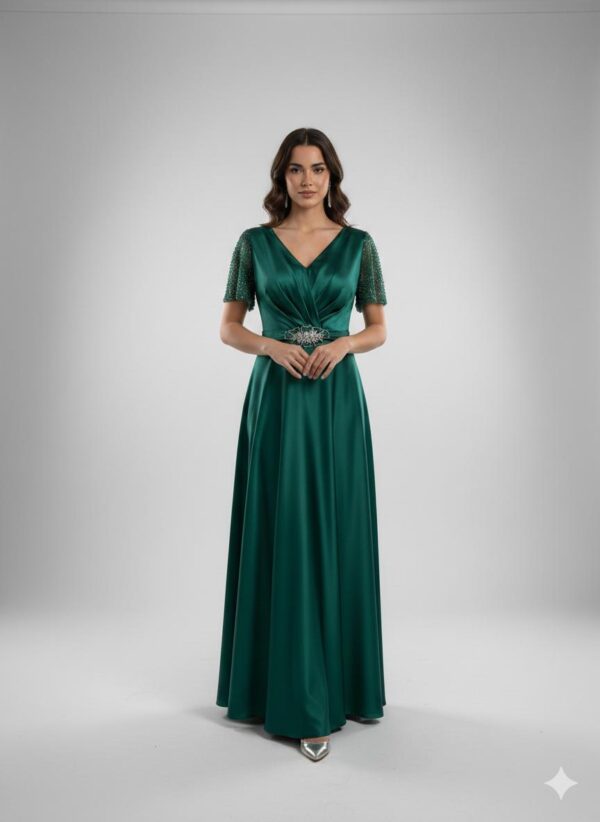 Rochie lungă elegantă cu cupe push-up, corset și fermoar ascuns la spate, linie plus size, pentru evenimente – Cod 2901