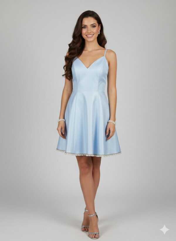 Rochie scurtă elegantă cu cupe push-up, corset și fermoar ascuns la spate, stil de ocazie, pentru evenimente – Cod 3132