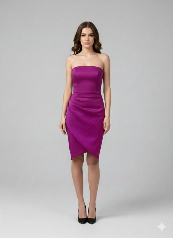 Rochie scurtă elegantă cu cupe push-up, corset și fermoar ascuns la spate, stil de ocazie, pentru evenimente – Cod 8449