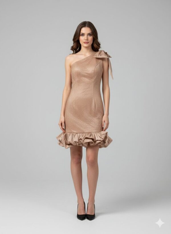 Rochie scurtă elegantă cu cupe push-up, corset și fermoar ascuns la spate, stil de ocazie, pentru evenimente – Cod 25113