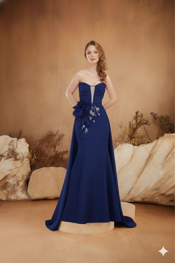 Rochie lungă de seară cu cupe push-up, corset și fermoar ascuns la spate, stil de seară, pentru evenimente – Cod 3178