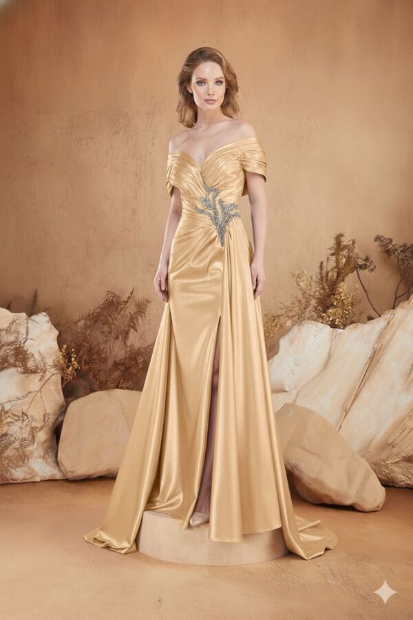 Rochie lungă de seară cu cupe push-up, corset și fermoar ascuns la spate, stil de seară, pentru evenimente – Cod 3118