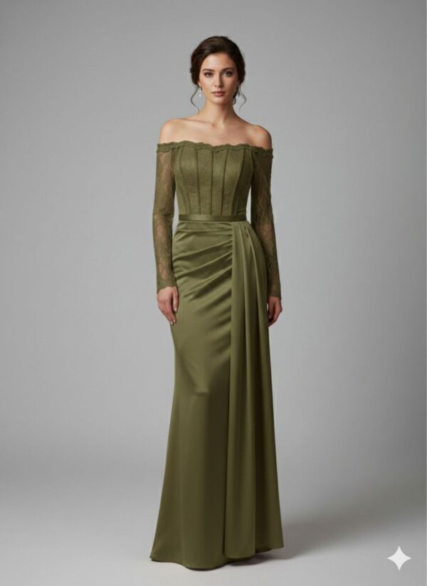 Rochie lungă elegantă cu cupe push-up, corset și fermoar ascuns la spate, stil elegant, pentru evenimente – Cod 9820