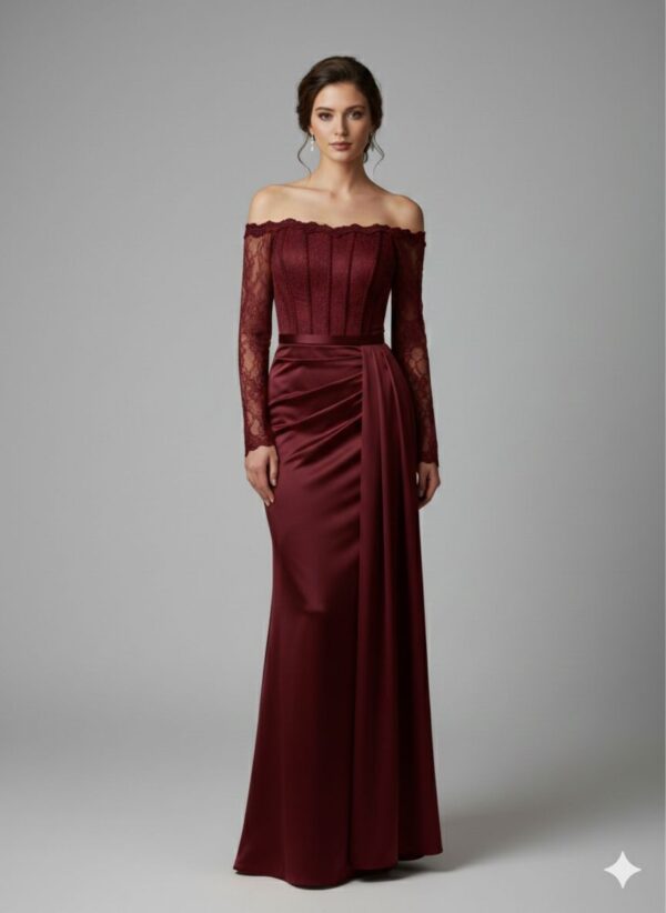 Rochie lungă elegantă cu cupe push-up, corset și fermoar ascuns la spate, stil elegant, pentru evenimente – Cod 9820