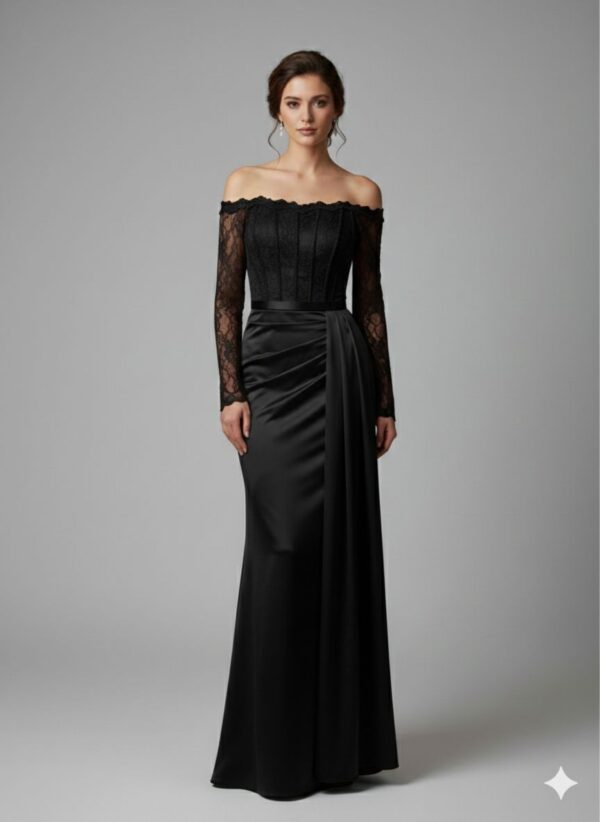 Rochie lungă elegantă cu cupe push-up, corset și fermoar ascuns la spate, stil elegant, pentru evenimente – Cod 9820