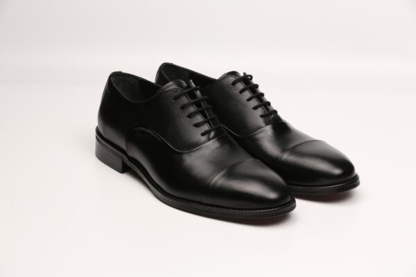 Pantofi bărbătești de ocazie cu piele naturală, talpă interioară moale și construcție ergonomică, stil formal – Negru Mat